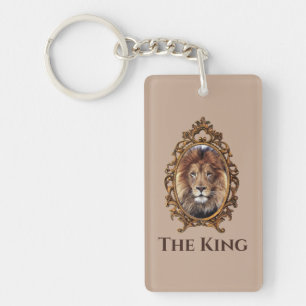 Vintage Elegant Brown Lion King Retro Dads Key Ring