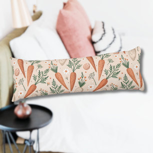 Vintage Elegant Carrots with Blossoms and Tiny Egg Body Cushion