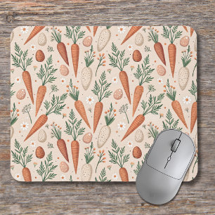 Vintage Elegant Carrots with Blossoms and Tiny Egg Mouse Mat