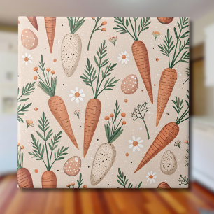 Vintage Elegant Carrots with Blossoms and Tiny Egg Tile