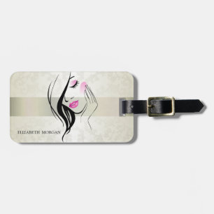 Vintage Elegant,Chic,Lace,Girl Silhouete Luggage Tag