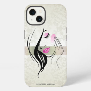 Vintage Elegant,Chic,Lace,Girl Silhouette iPhone 13 Case