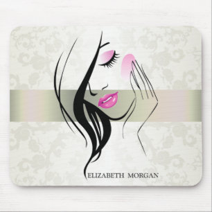 Vintage Elegant,Chic,Lace,Girl Silhouette Mouse Mat