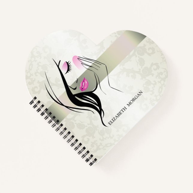 Vintage Elegant,Chic,Lace,Girl Silhouette   Notebook (Front)