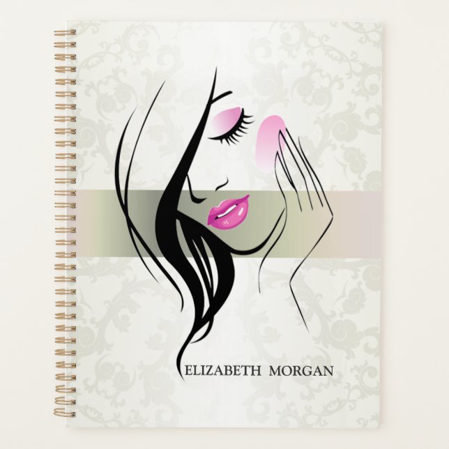 Vintage Elegant,Chic,Lace,Girl Silhouette  Planner (Front)