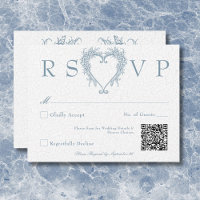 Vintage Elegant Chinoiserie Blue Heart Wedding