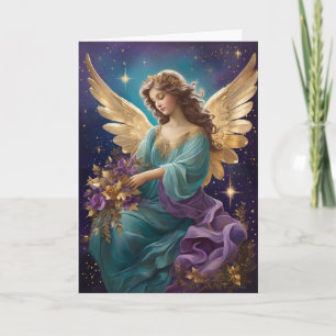 Vintage Elegant Christmas Angel Holiday Card