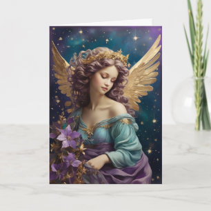 Vintage Elegant Christmas Angel Holiday Card