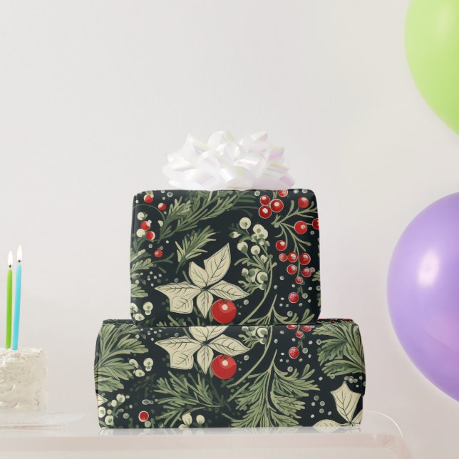 Vintage Elegant Christmas Pattern Wrapping Paper (Party Gifts)