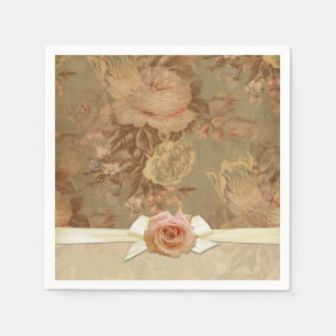Vintage Elegant Damask Roses Napkins