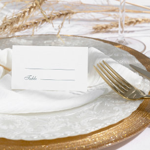 Vintage Elegant Dusty Blue Baroque Wedding Place Card