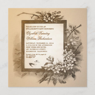 vintage elegant engagement party invitations