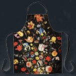 Vintage Elegant Floral Apron<br><div class="desc">Elegant floral apron with dark flower pattern background.</div>