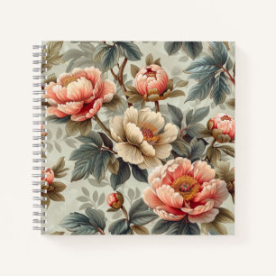 Vintage elegant floral notebook