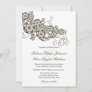 Vintage Elegant Floral Paisley Boho Wedding Invite