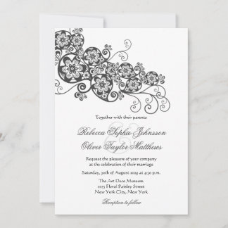 Vintage Elegant Floral Paisley Boho Wedding Invite