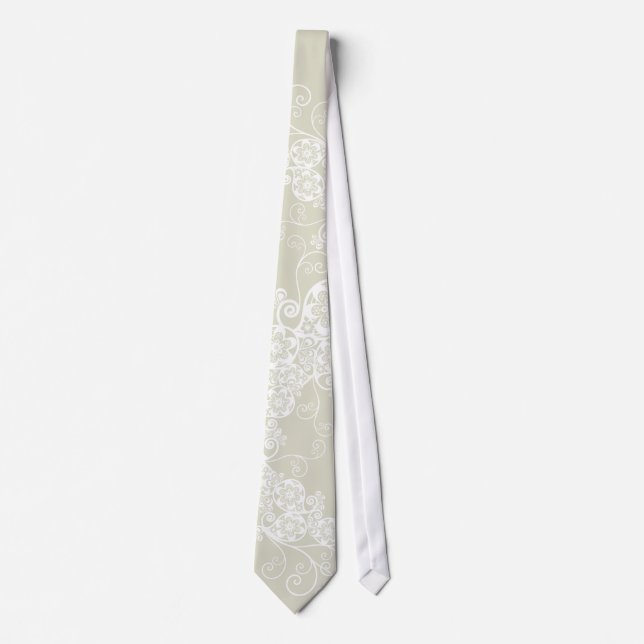 Vintage Elegant Floral Paisley Stylish Wedding Tie (Front)
