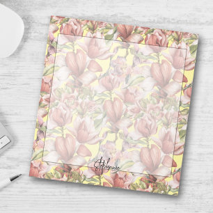 Vintage Elegant Floral Pattern Light Yellow Notepad