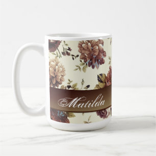 Vintage Elegant Floral Personalised Coffee Mug