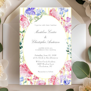 Vintage Elegant Floral Regency Era Wedding Invitation