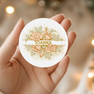 Vintage Elegant Floral Regency Rococo Classic Round Sticker