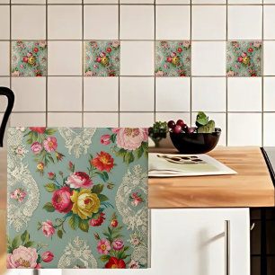 Vintage Elegant Flower Tile