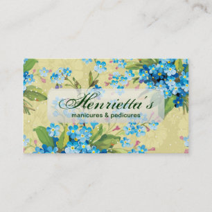 Vintage Elegant Forget-Me-Not Floral Business Card