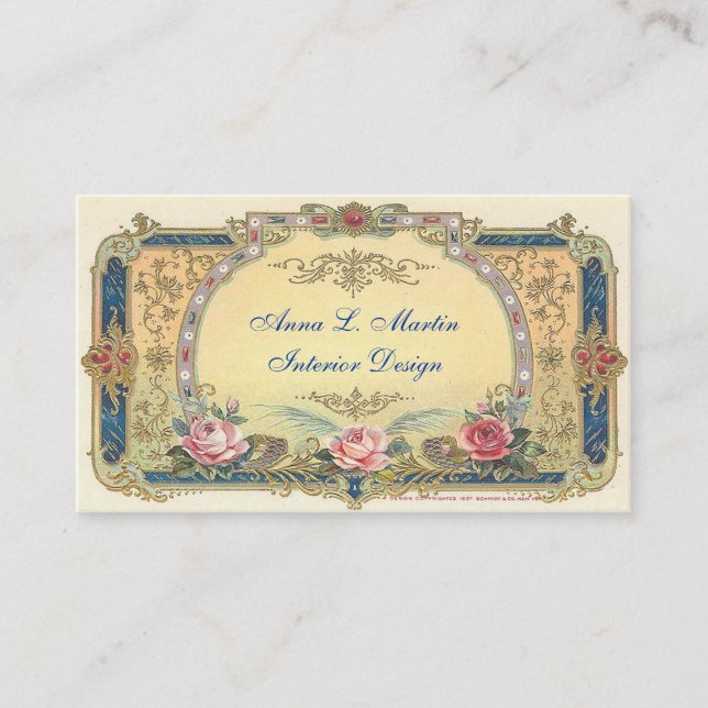 Vintage, Elegant French Country Business Card (Front)