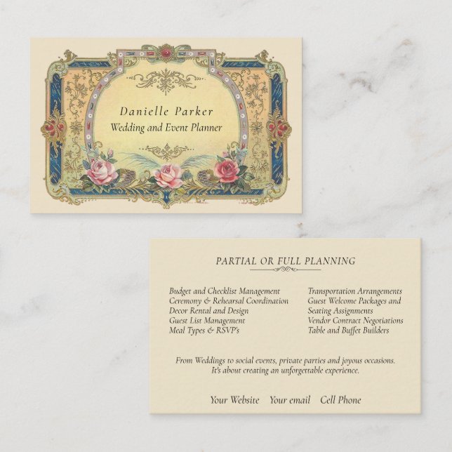 Vintage, Elegant French Country Business Card (Front/Back)