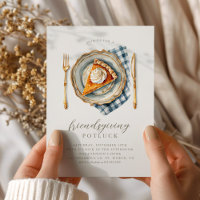 Vintage Elegant Friendsgiving Pumpkin Pie