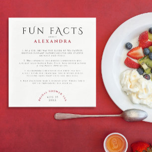 Vintage Elegant Fun Facts Bridal Shower Tea Party  Napkin