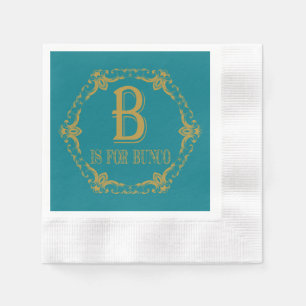 Vintage Elegant Gold B Is For Bunco Napkin
