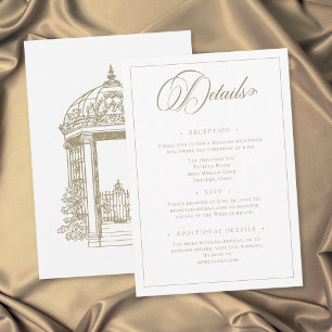 Vintage Elegant Gold Crest Garden Wedding Enclosure Card