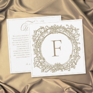 Vintage Elegant Gold Crest Garden Wedding Thank You Card