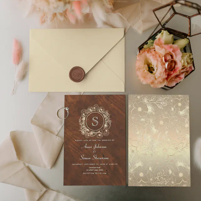 Vintage Elegant Gold Wedding Invitation Zazzle