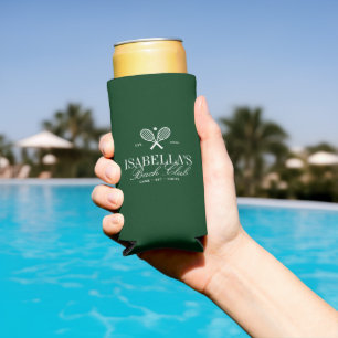 Vintage Elegant Green Country Club Bachelorette Seltzer Can Cooler