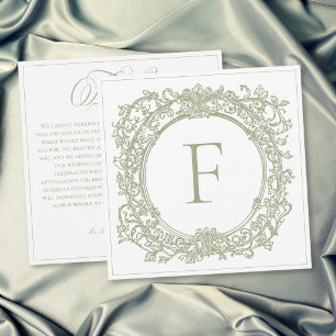 Vintage Elegant Green Crest Garden Wedding Thank You Card