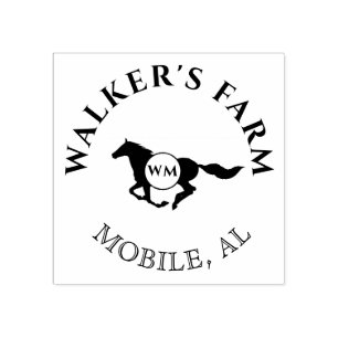 Vintage elegant horse double monogram Stamp