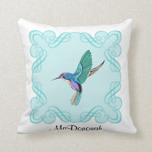 Vintage Elegant Hummingbird Cushion