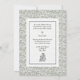 Vintage Elegant Indian Wedding Invitation