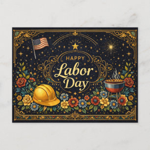 Vintage Elegant Labor Day  Holiday Postcard