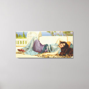 Vintage Elegant Lady Lying Down Relaxing Canvas Print