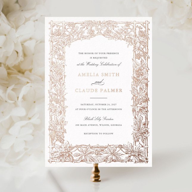Vintage Elegant Leafy Vine Frame Gold Foil Wedding (Creator Uploaded)