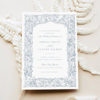 Vintage Elegant Leafy Vines Border Frame Wedding