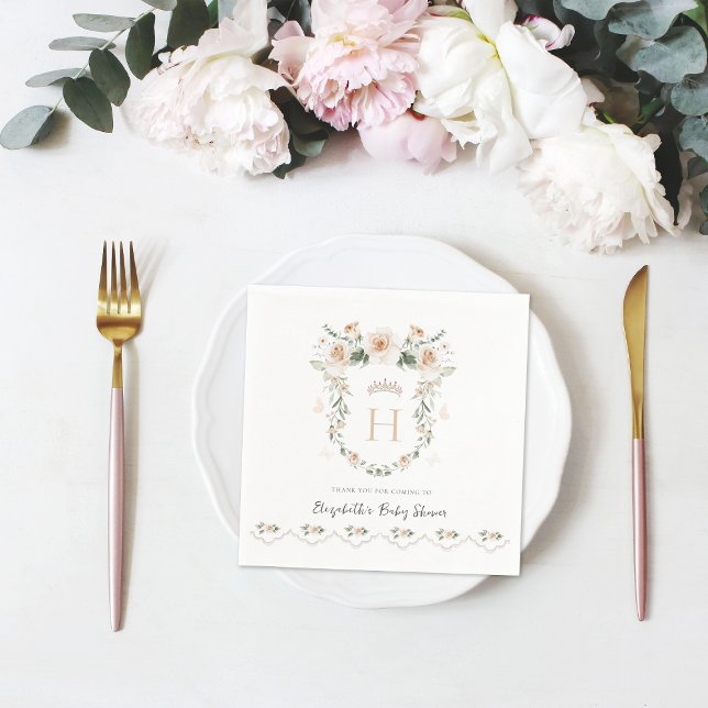 Vintage Elegant | Little Princess Baby Shower Napkin (Creator Uploaded)