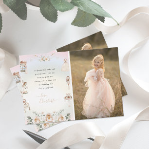 Vintage Elegant   Little Princess Thank You Card