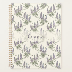 Vintage Elegant Lupine & Bees Botanical Pattern –  Planner