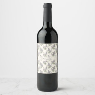 Vintage Elegant Lupine & Bees Botanical Pattern – Wine Label