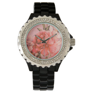 Vintage Elegant Miniature Flower Painting Heart Watch