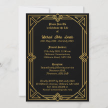 Vintage Elegant Minimalist Memorial Invitation